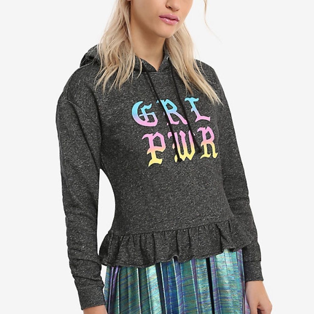 GRL PWR GIRLS CROP HOODIE